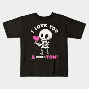 Cute Goth Love Valentine's Day - I love You a skeleton Kids T-Shirt